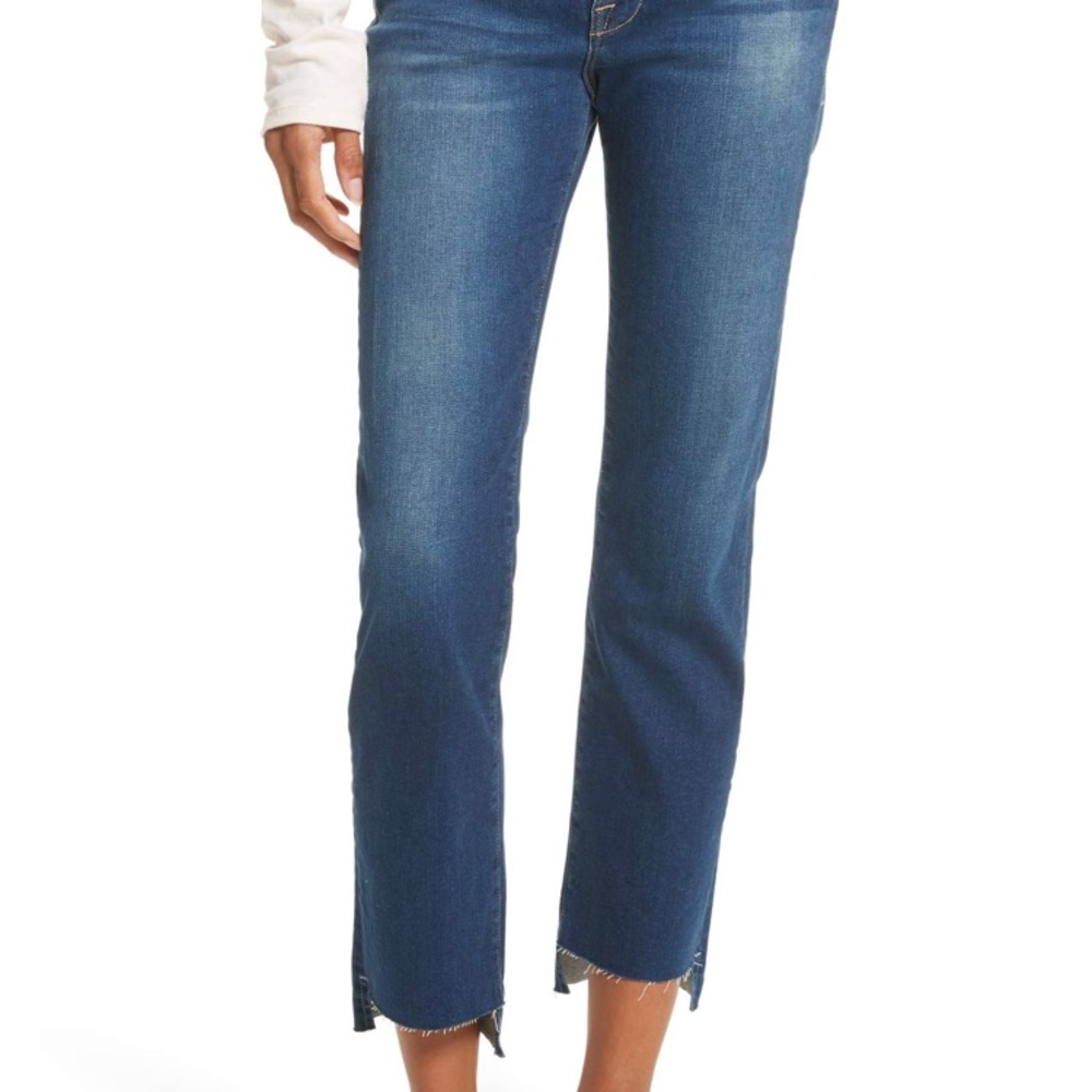Frame Le high straight raw staggered hems jeans 28